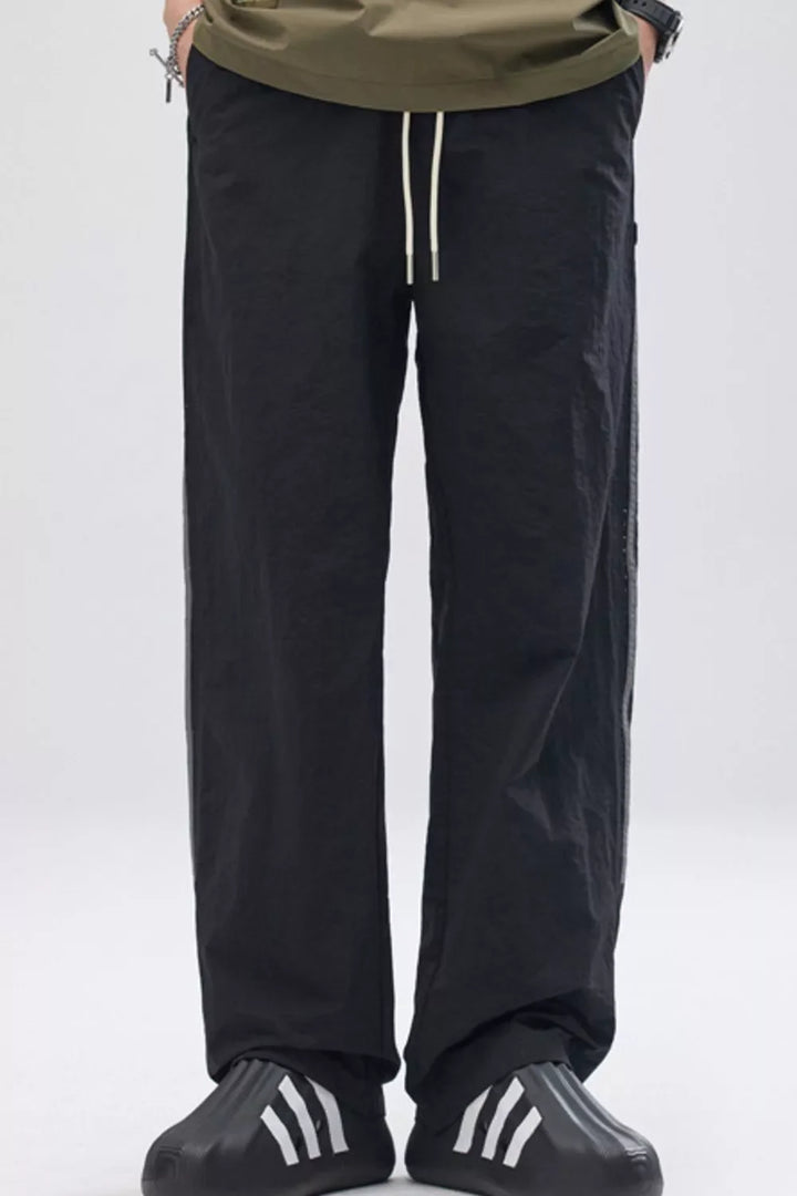 Men's Full Size Casual Loose-Fit Pants with Side Stripes Plus Size