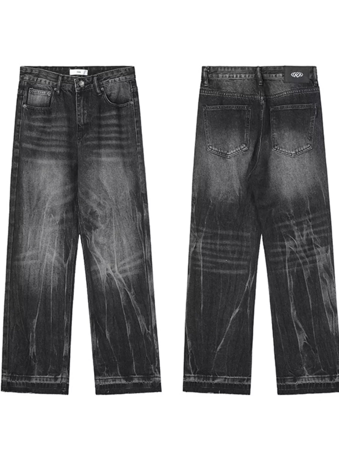 Men's Washed Wide Leg Jeans