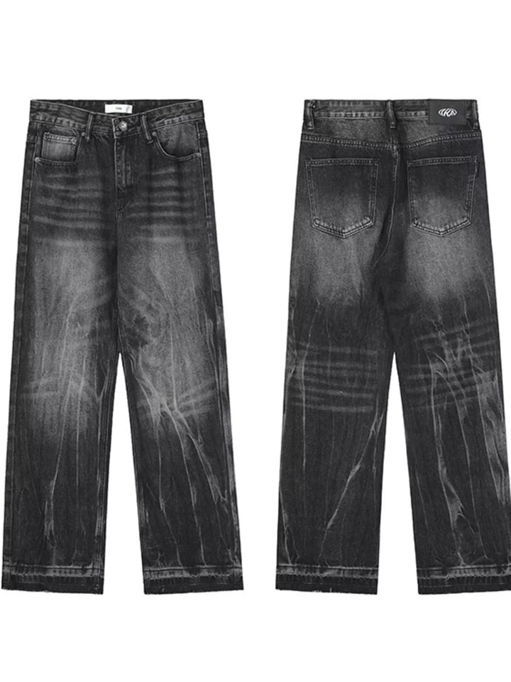 Men's Washed Wide Leg Jeans