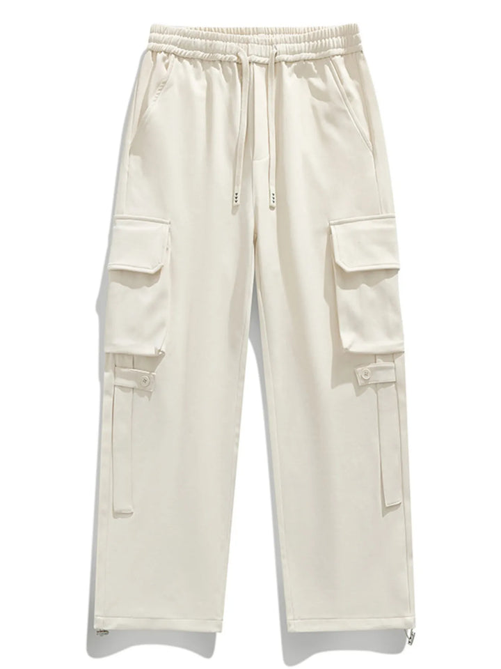Men's Plus Size Loose Fit Cargo Pants with Drawstring