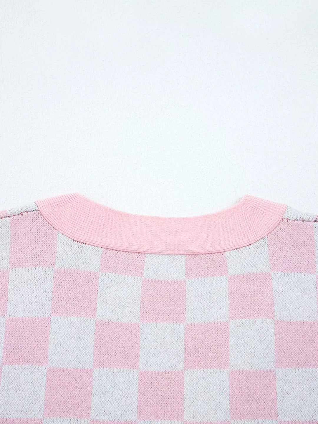 Christmas Tree Pattern Checkered Button V Neck Cardigan