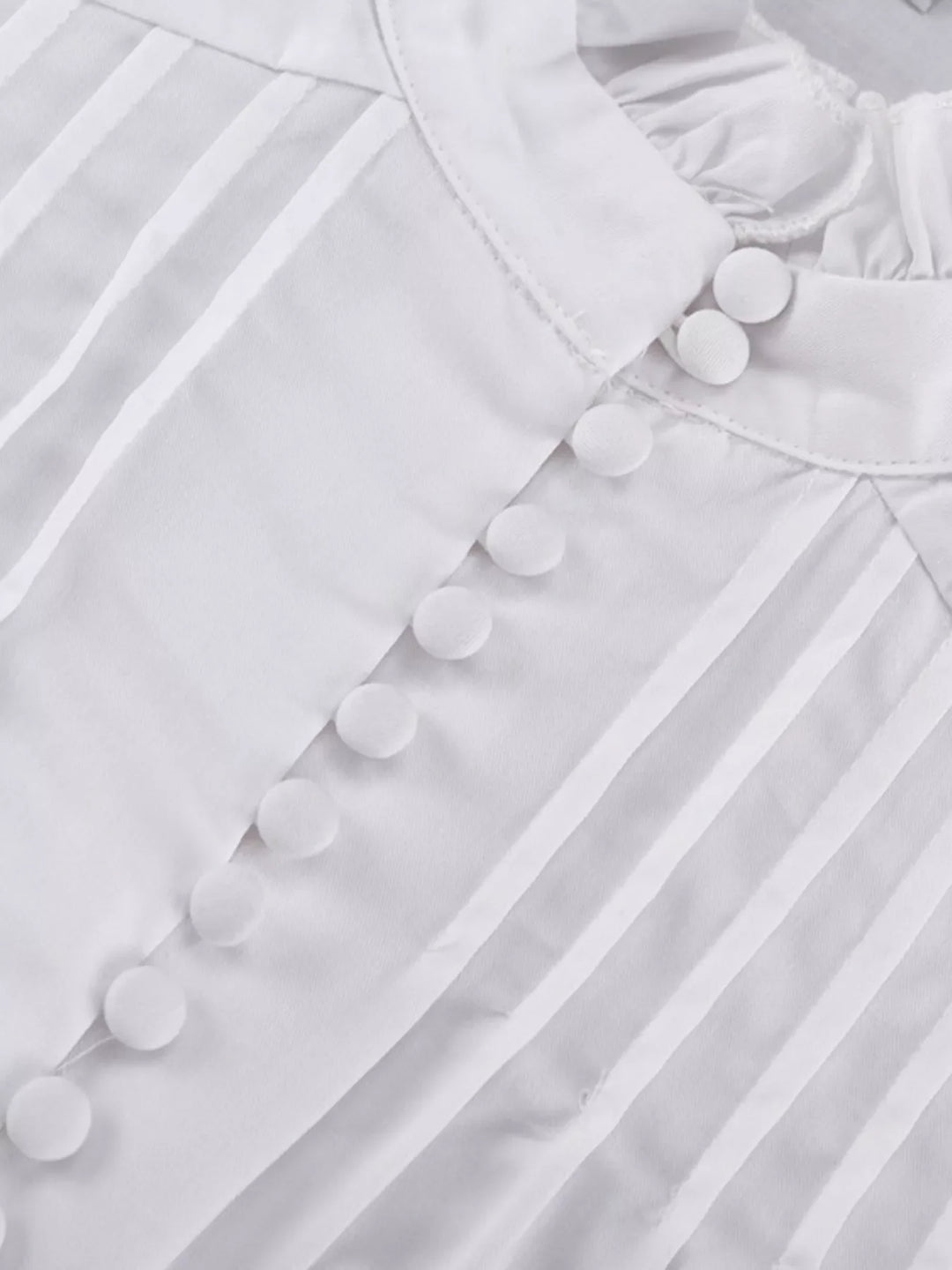 Button-Up Balloon Sleeve Mini Dress