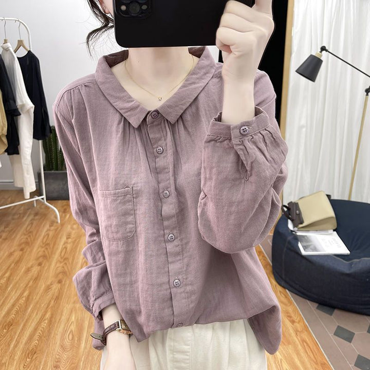 Springautumn Relaxed-fit Youth-boosting Slimming Top For Work