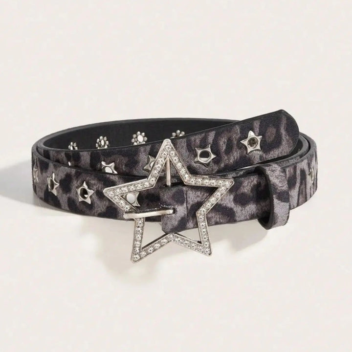Creative Women's Star Rivet Metal Eyelet PU Belt