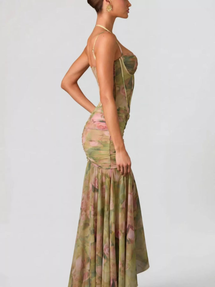 Sweetheart Neck Slit Maxi Dress