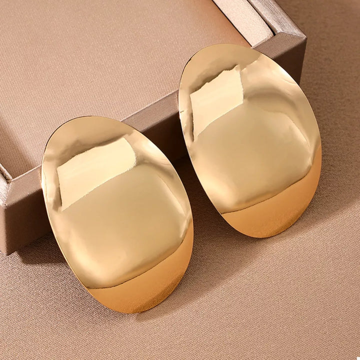 18K Gold-Plated Curved Statement Earrings