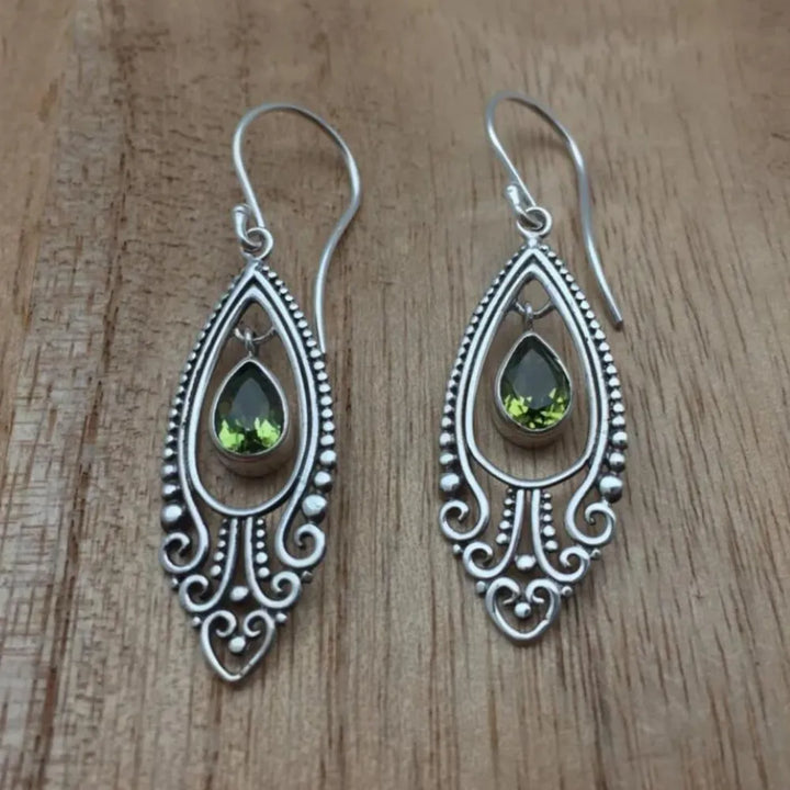 Alloy Rhinestone Cutout Earrings