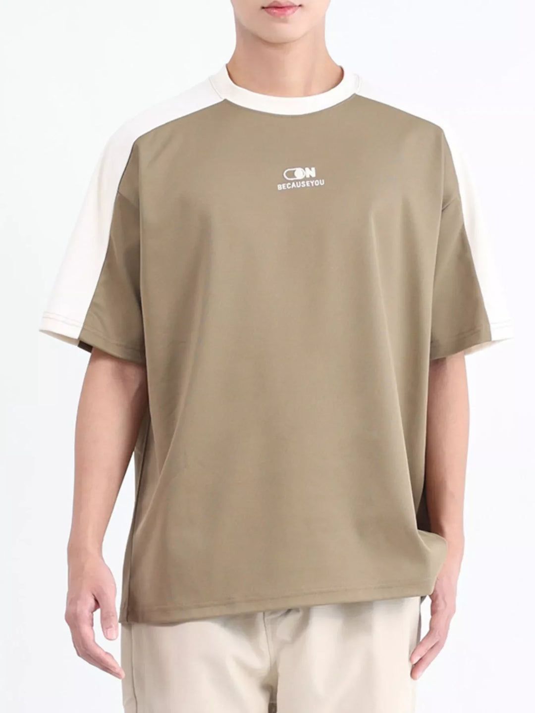 Men's Plus Size Color Block Casual T-Shirt