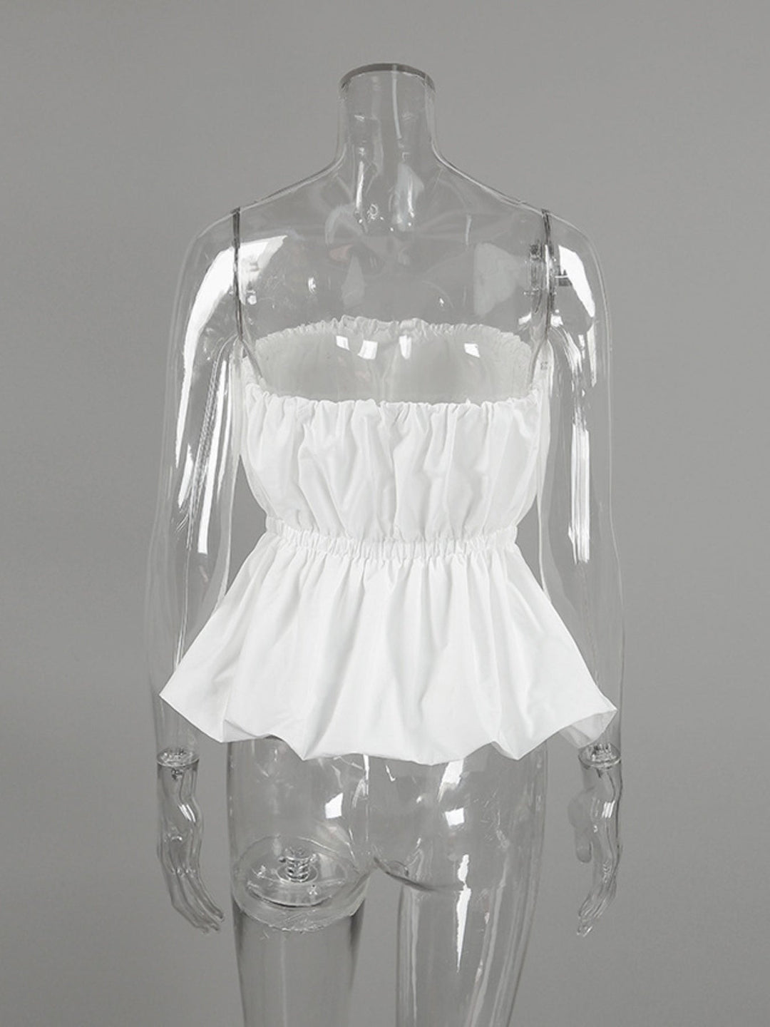 Ruched Bubble Hem Tube Top