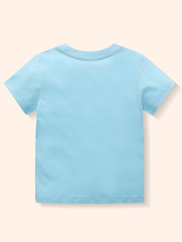 Children's Printed Round Neck Short Sleeve T-Shirt