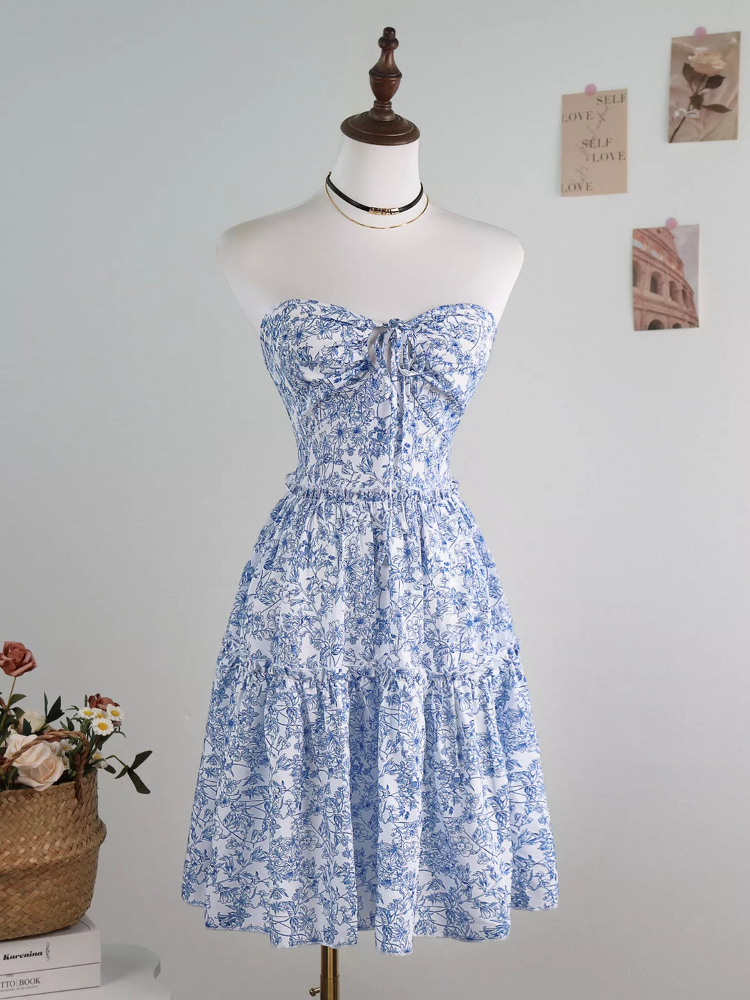 Floral Print Halter Neck Ruffle Hem Summer Dress