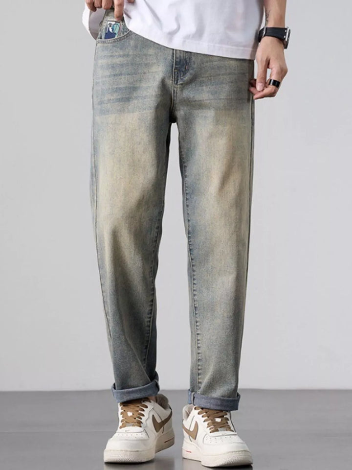 Men's Wash Straight Leg Jeans