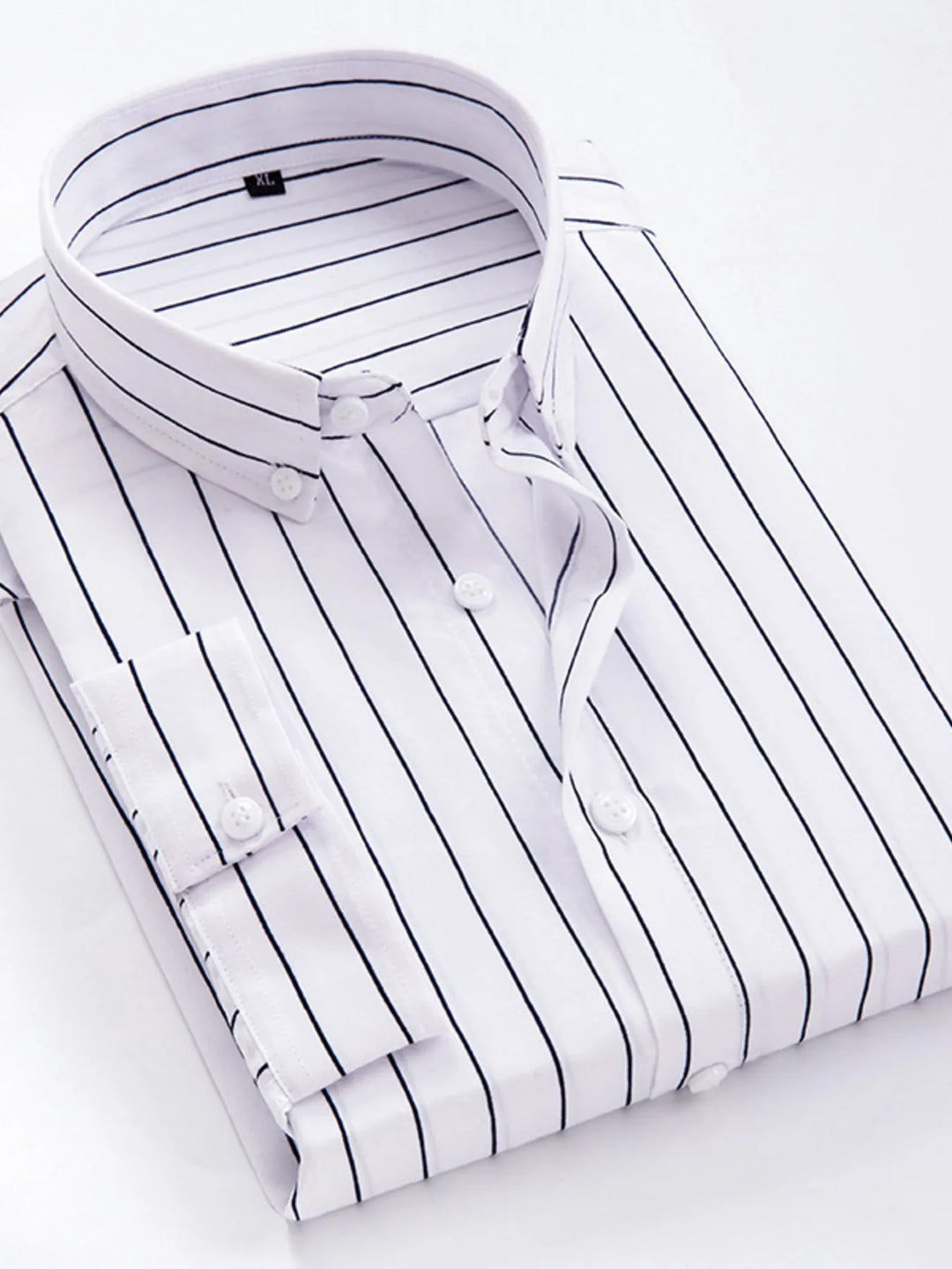 Men's Plus Size Striped Button Up Long Sleeve Shirt