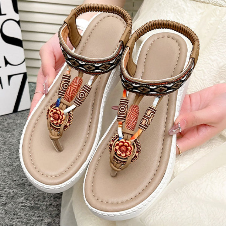 Toe Post Wedge Sandals