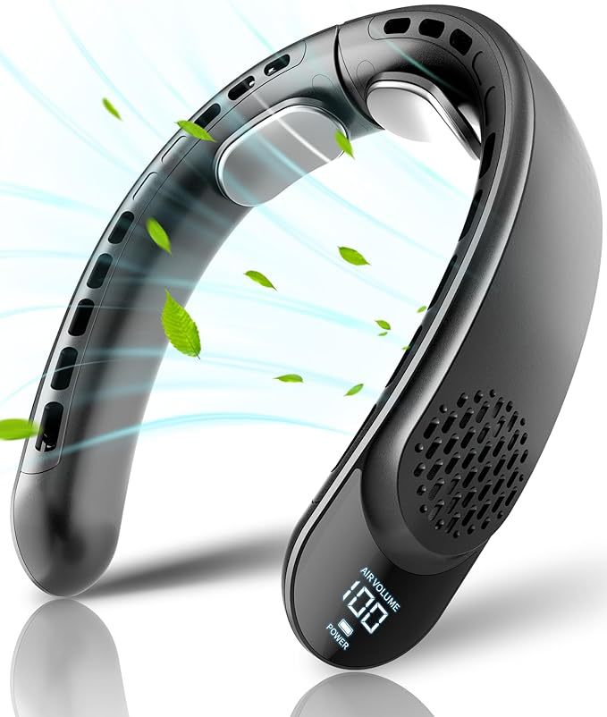 Fashionable New Quad-Core USB Neck-Hanging Fan