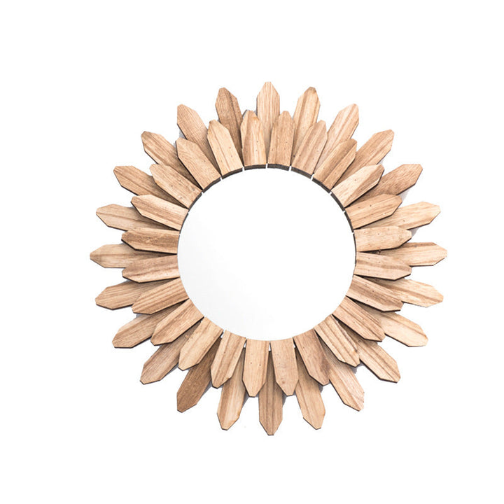 European-style Solid Wood Handmade Finish Hanging Mirror Homestay Hotel Entrance Decoration Hanging