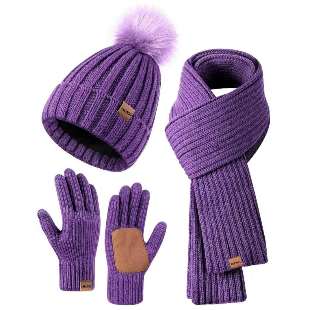 9-color Men's And Women's Knitted Hat Scarf Gloves