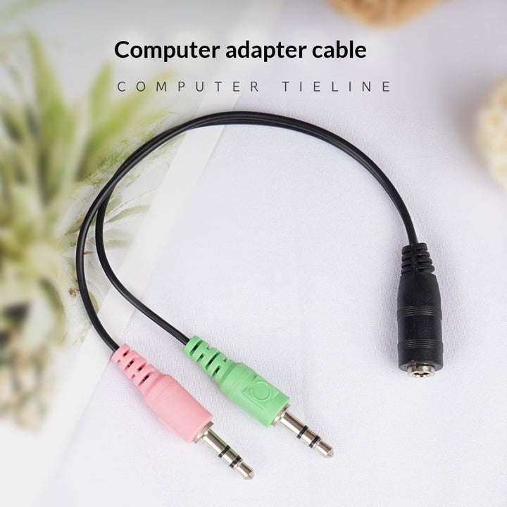 Computer Splitter Cable 1-to-2 Microphone Adapter Cable