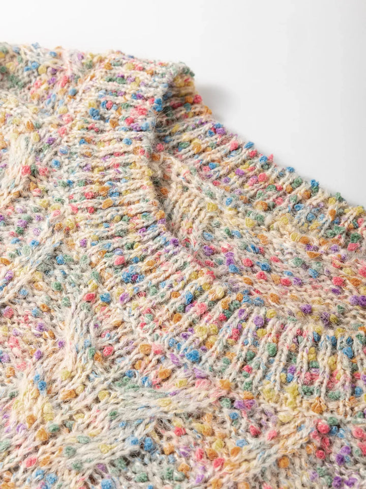 Multicolour Colorful Confetti Wool Ball Knitted Sweater