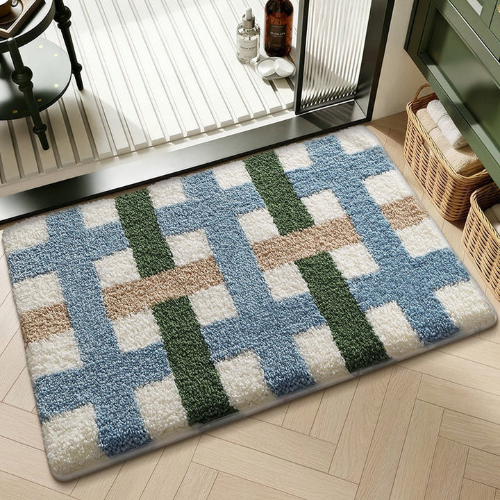 Water-absorbent Non-slip Geometric Lattice Floor Mat