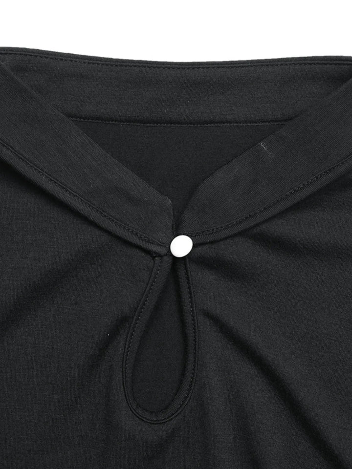Floral Applique Keyhole Sleeveless Top