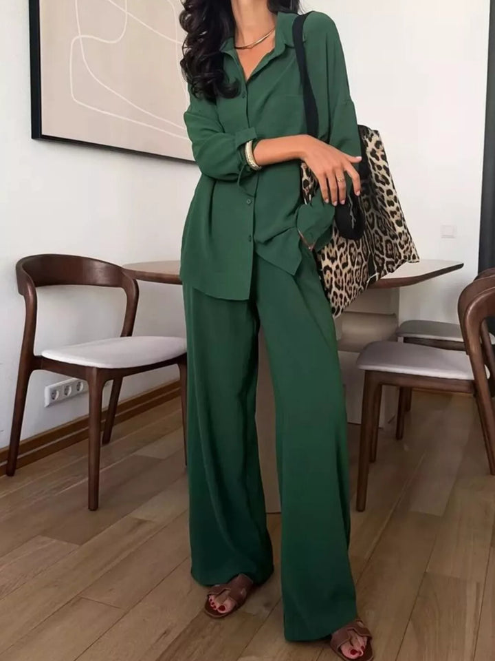 Button Down Shirt and Pants Set
