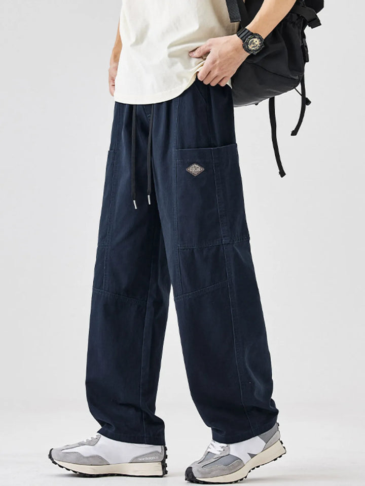 Men's Plus Size Casual Wide-Leg Drawstring Pants