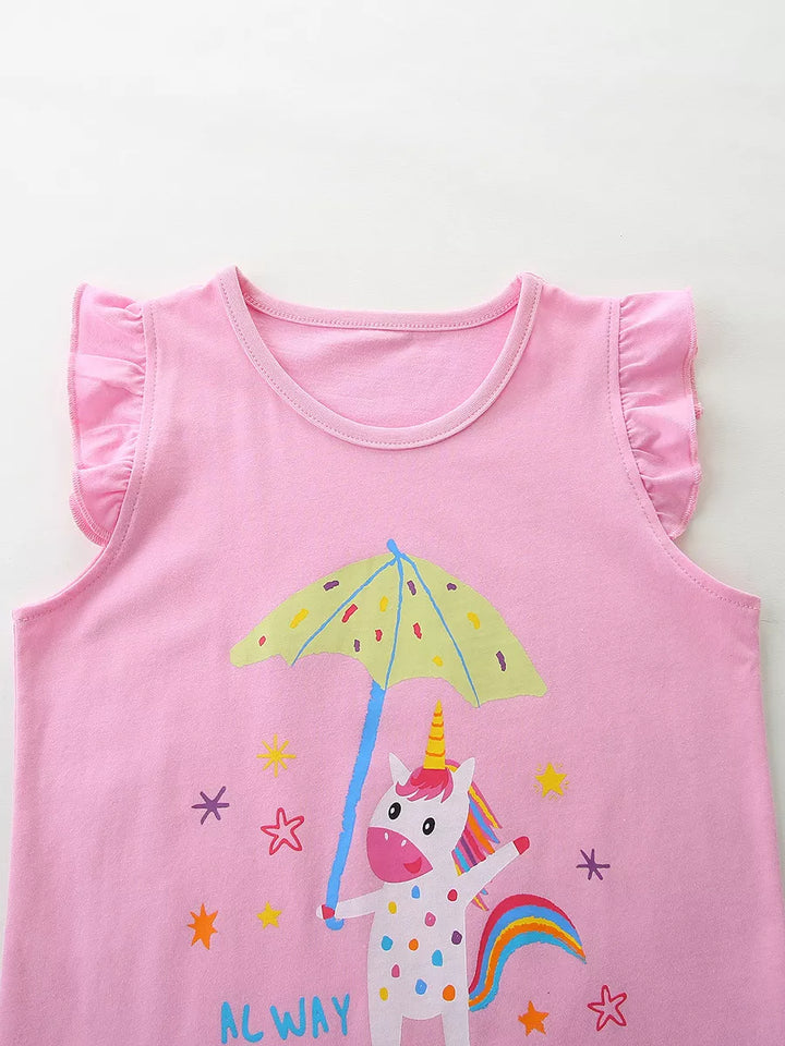 Children's 3-Piece Graphic Ruffled Top
