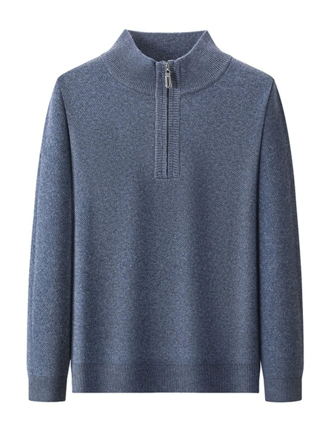 Men's Plus Size Quarter-Zip Long Sleeve Sweater