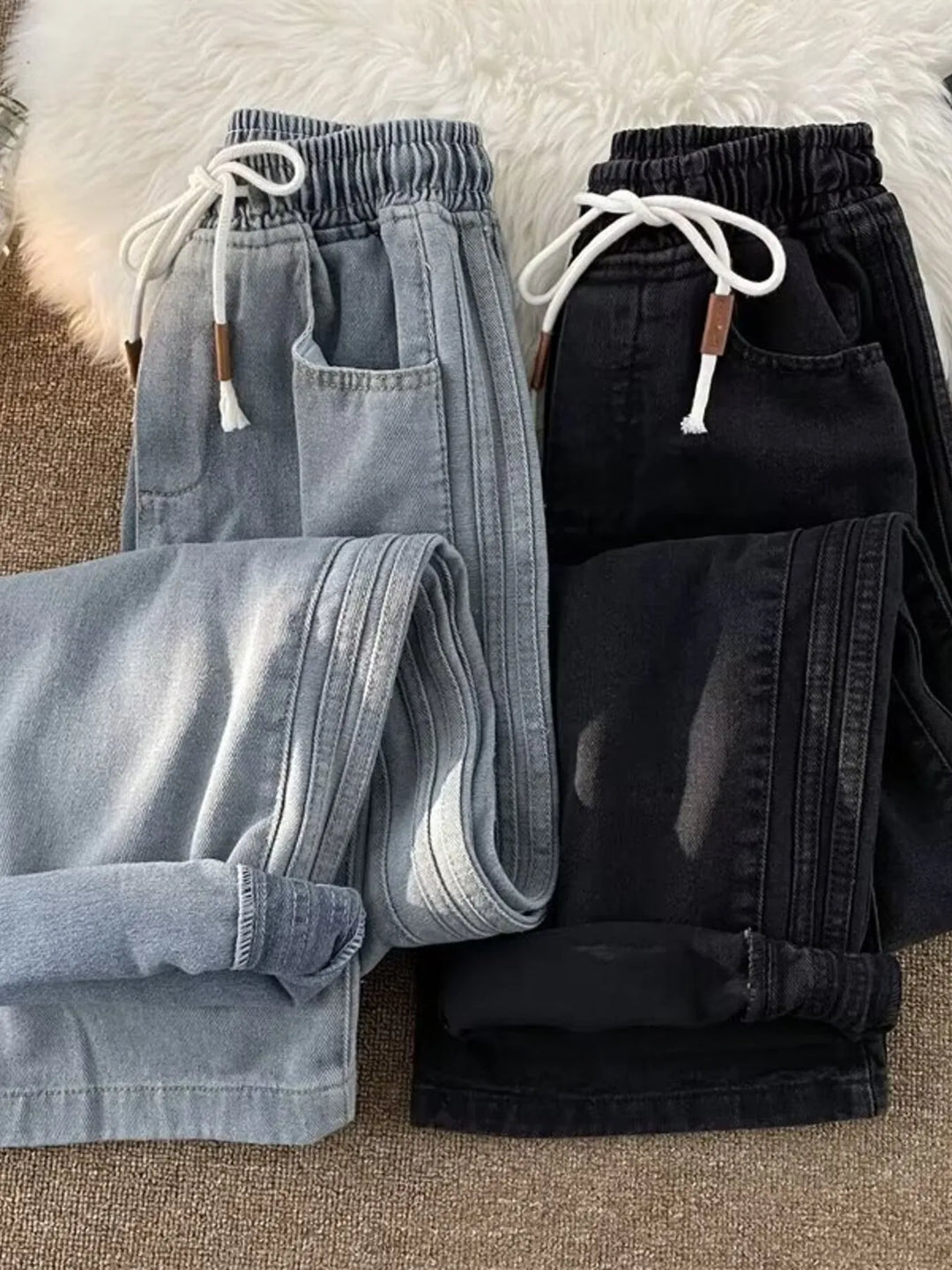 Men's Full Size Wash Wide Leg Pants Plus Size