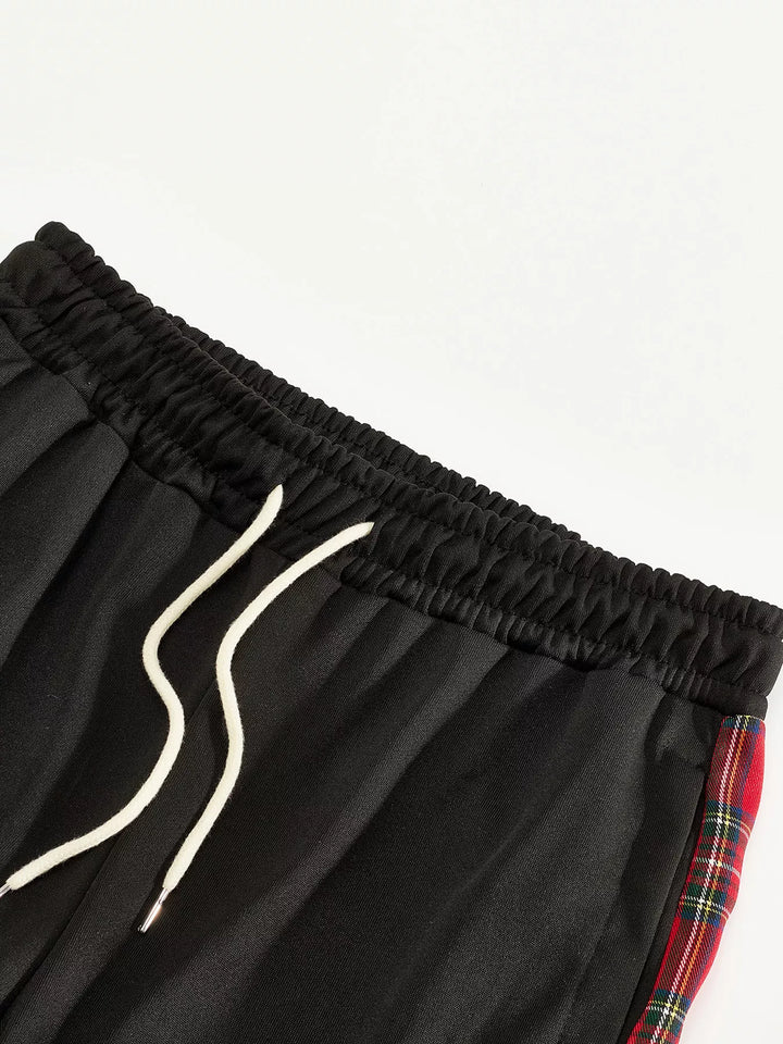 Men's Full Size Drawstring Plaid Side Stripe Pants Plus Size