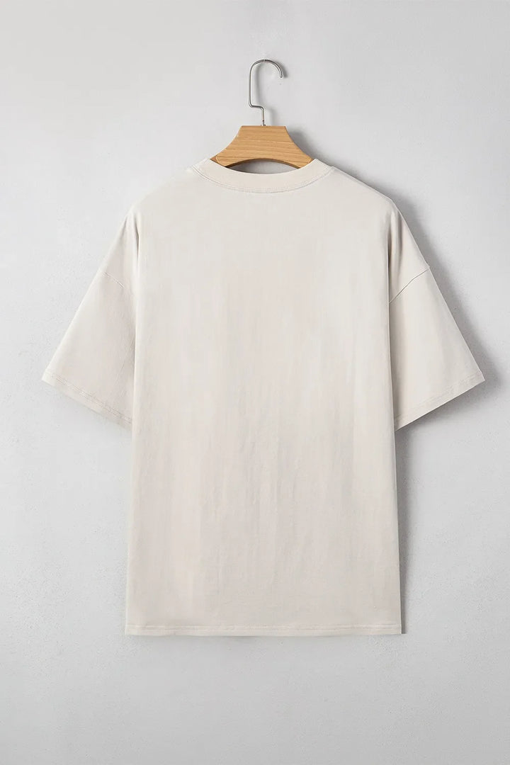 Casual Oversize Bow Drop Shoulder Tunic Casual Tee