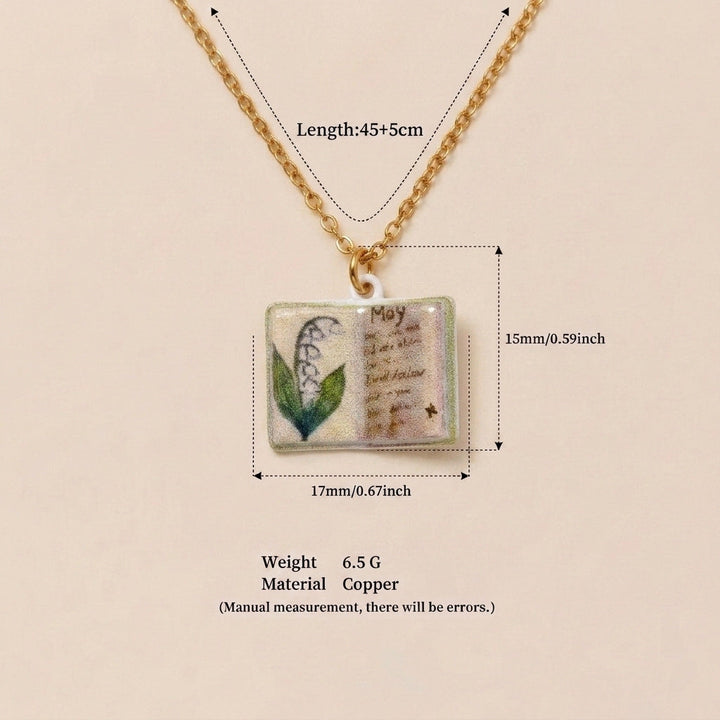 Retro Book Necklace For Women