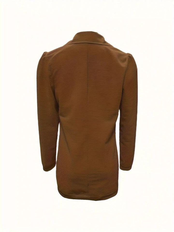 Texture Knit Double-Breasted Blazer