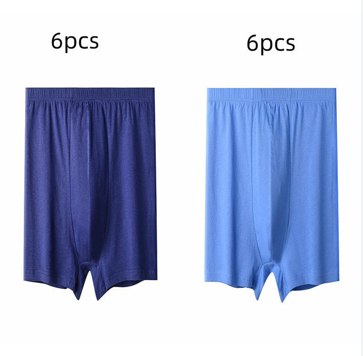 Men's High-waisted Pure Cotton Plus Size Loose Deep-crotch Cotton Breathable Boxer Shorts