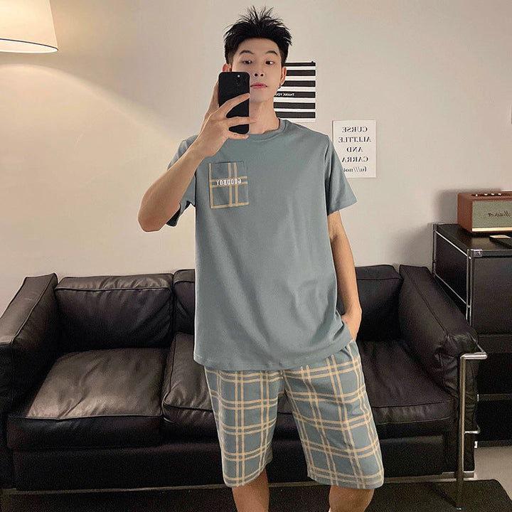 Men's Round Neck Cartoon Loose Homewear Suit