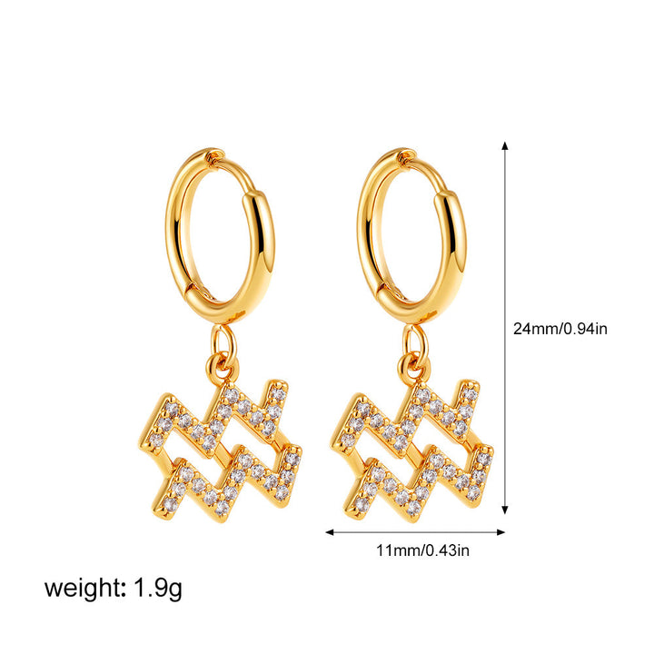 Zodiac Micro Paved Zircon Earrings