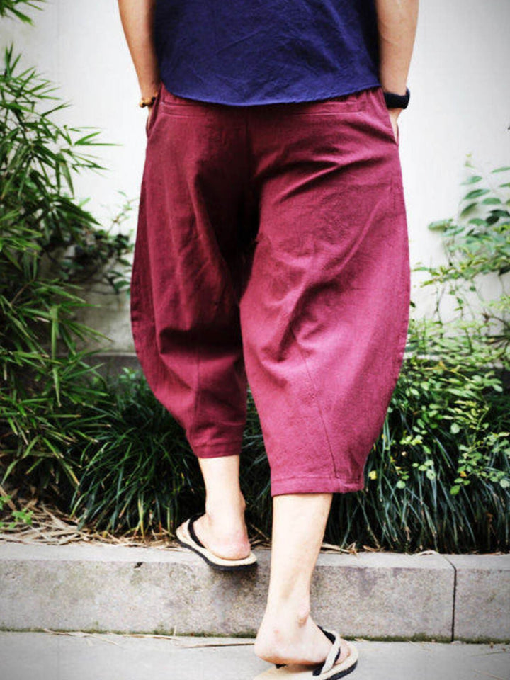 Men's Plus Size Loose Fit Cropped Pants