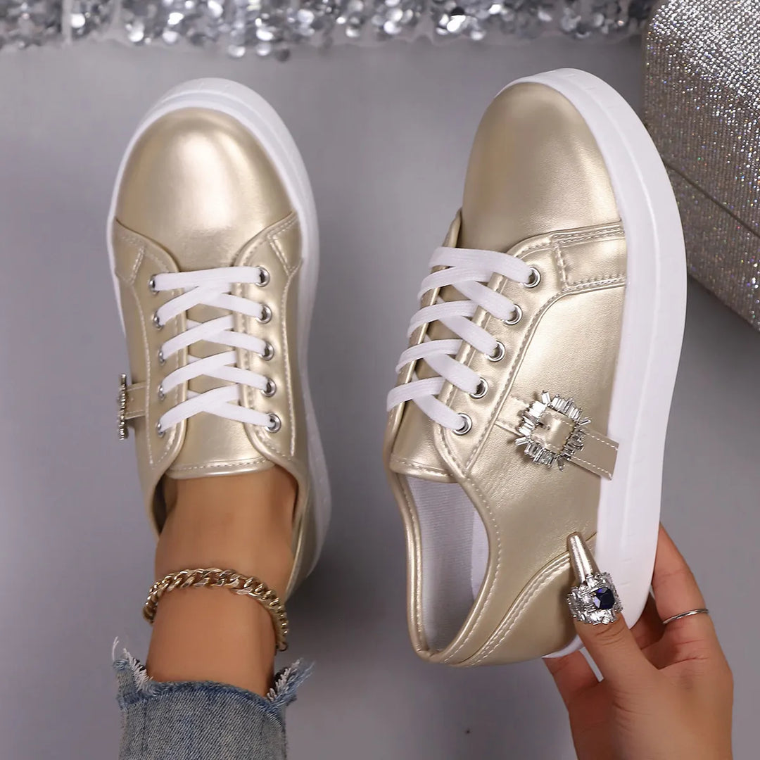 Rhinestone Embellishment Platform Sneakers