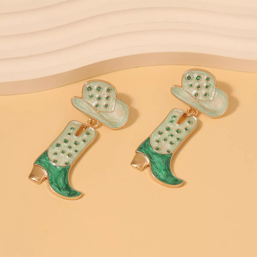 Cowgirl Boot and Hat Dangle Earrings