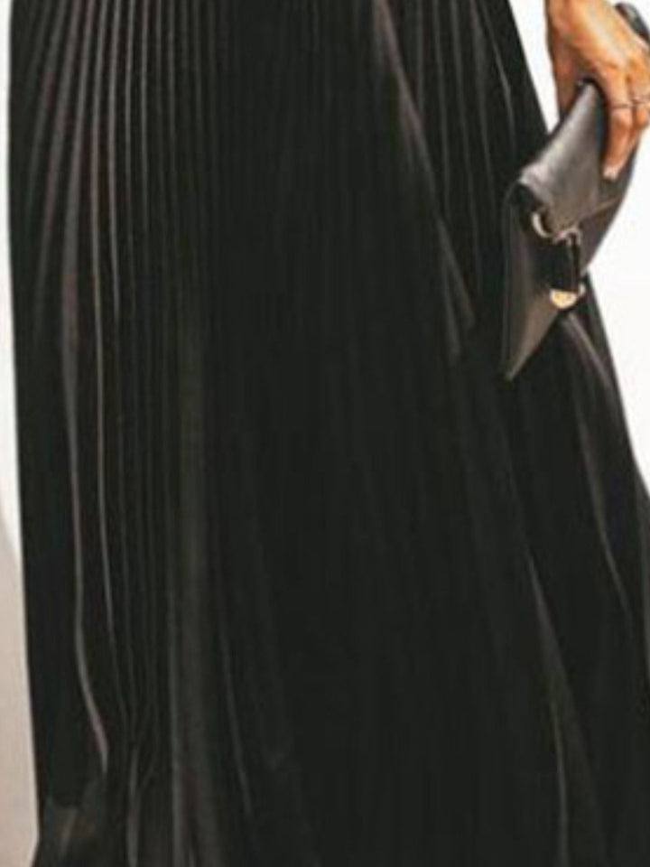 Full Size Off-Shoulder Pleated Maxi Dress Plus Size