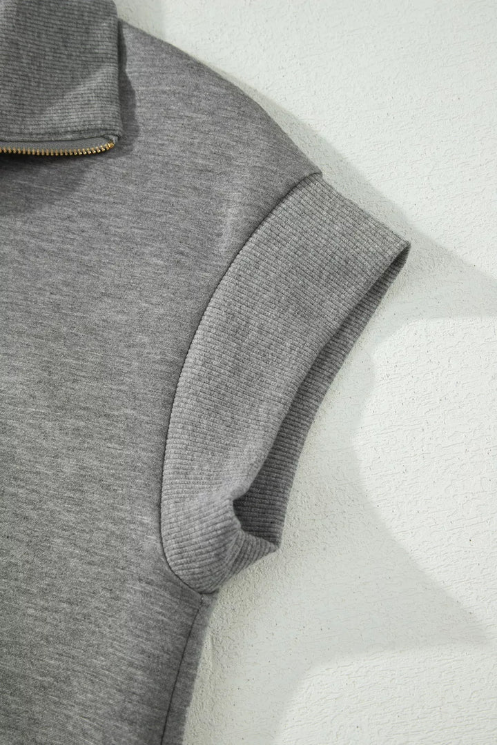 Half Zip Polo Tee Casual Pant Set