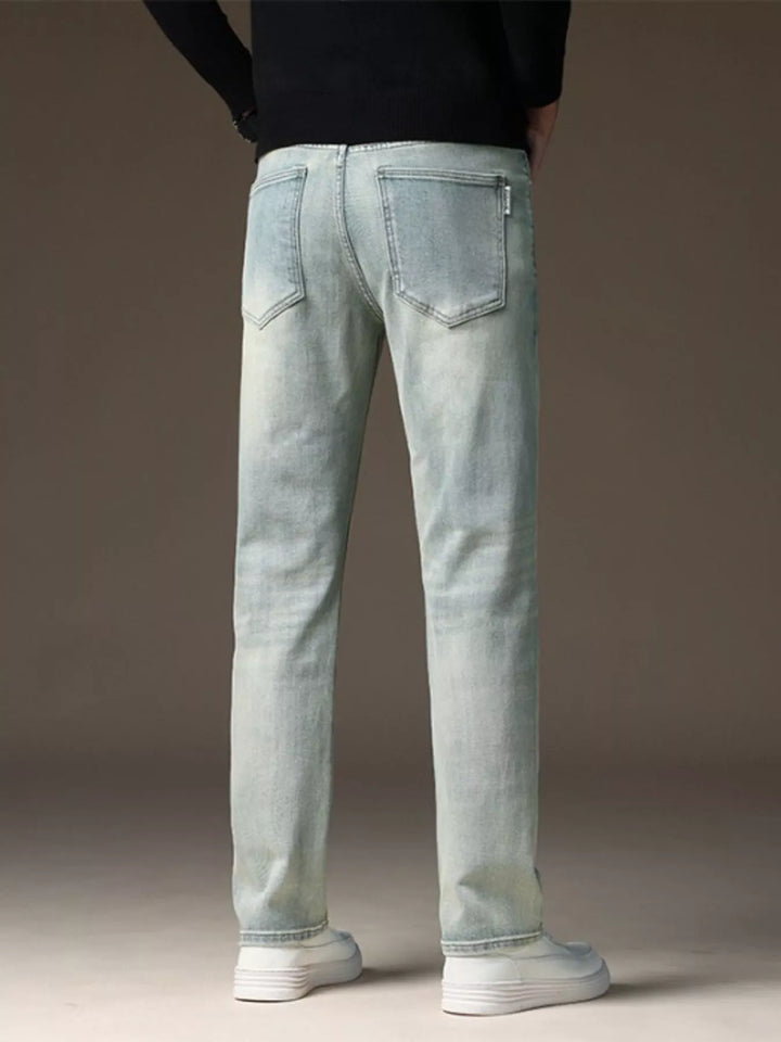 Men's Wash Straight Fit Casual Jeans
