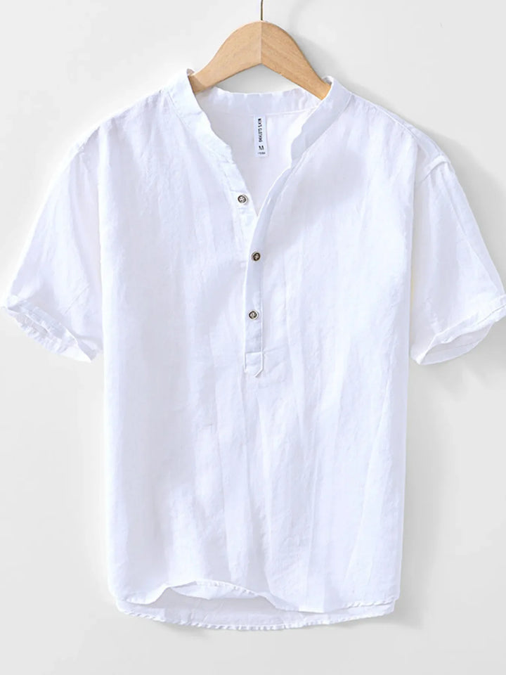 Men's Plus Size Button Detail Short Sleeve Shirt