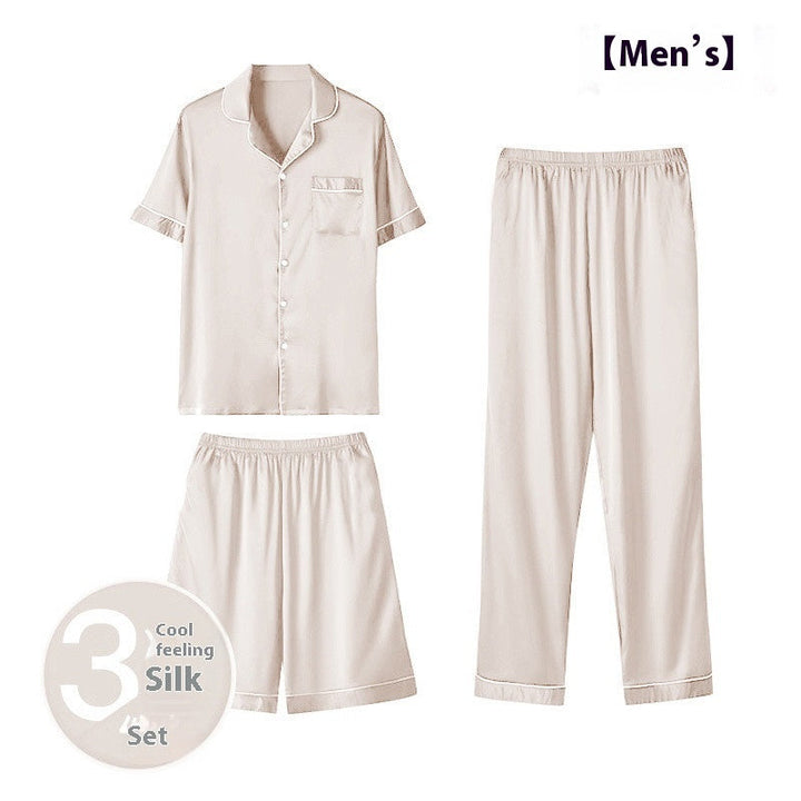 Ice Silk Home Wear Suit Men's Three-piece Suit