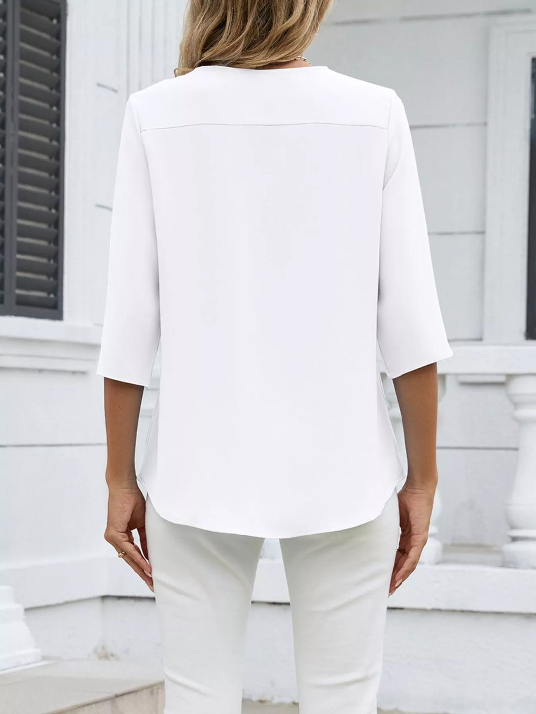 V-Neck 3/4 Sleeve Blouse