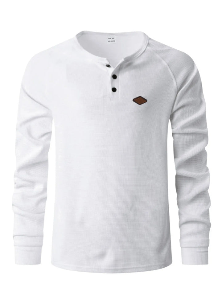 Men's Full Size Button Detail Long Sleeve T-Shirt Plus Size