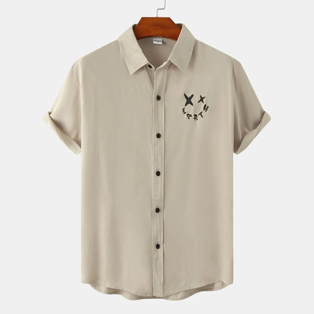 Men's Plus Size Casual Short Sleeve Button Down Shirt