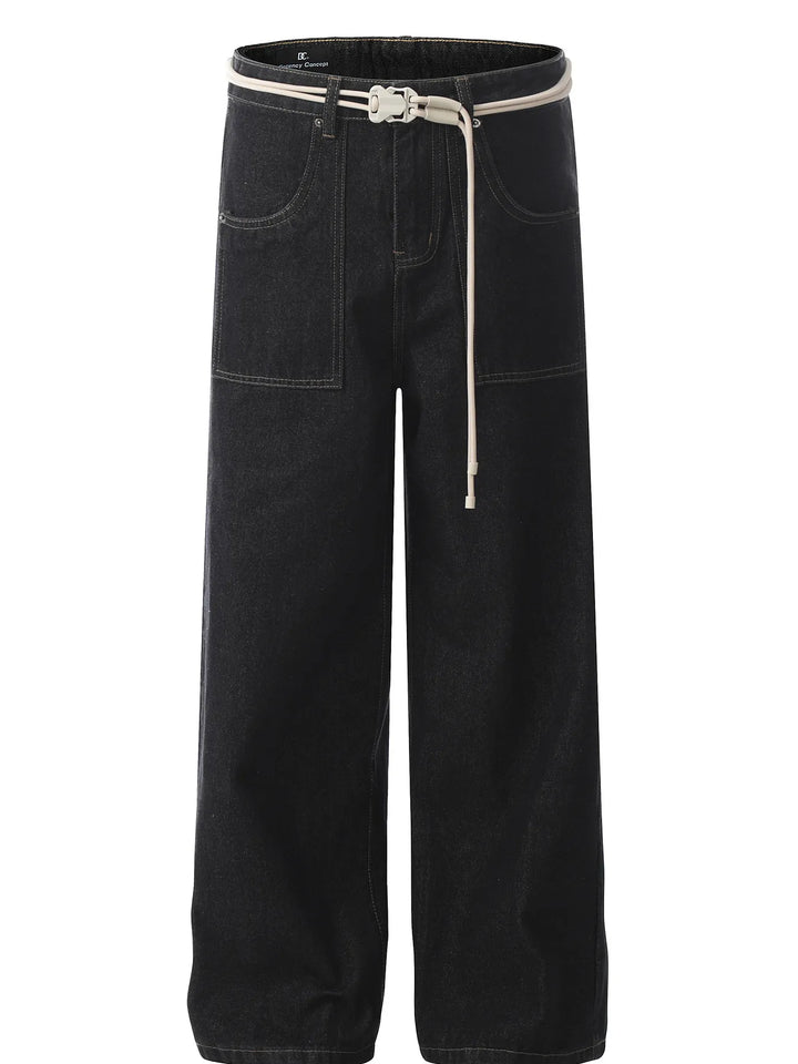 Men's High-Waisted Wide-Leg Jeans