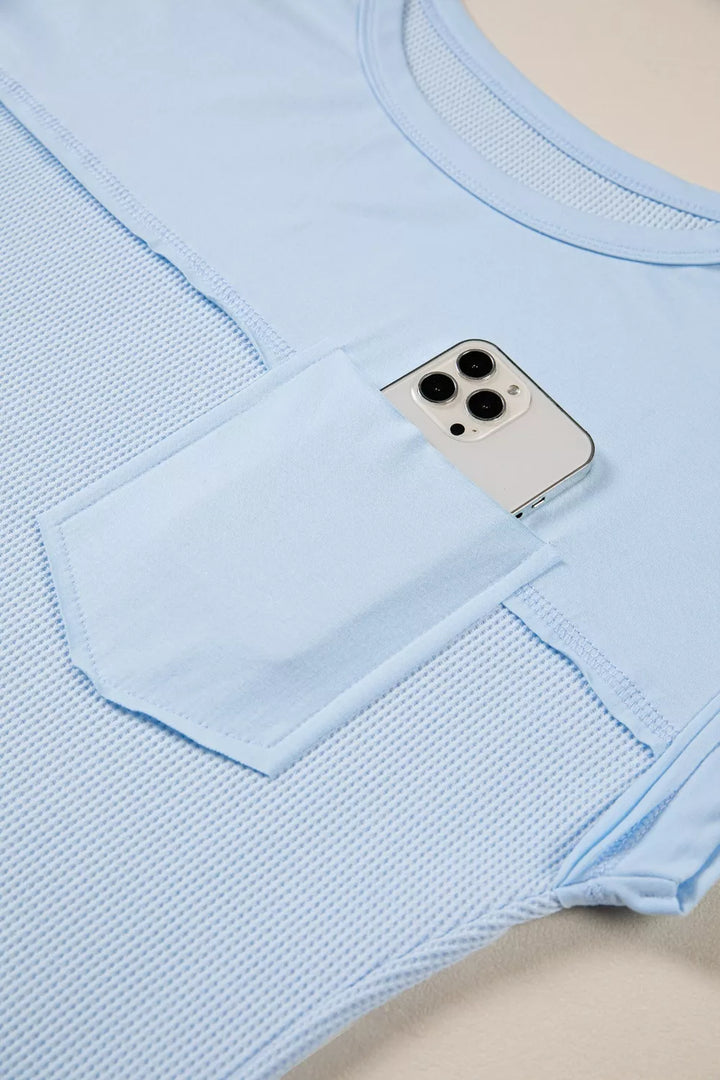 Waffle Knit Pocket T-Shirt